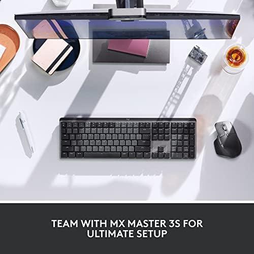 Logitech MX Mechanical Mini Wireless Illuminated Keyboard, Tactile Quiet Switches, Backlit, Bluetooth, USB-C, macOS, Windows, Linux, iOS, Android, Metal