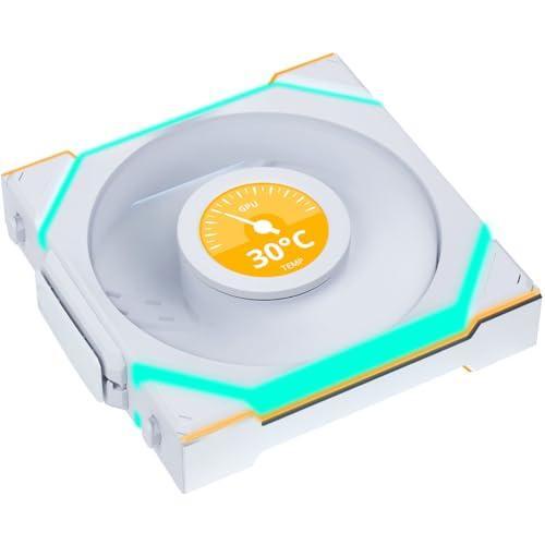 Lian Li UNI Fan SL LCD Wireless (Reverse Blade) 120mm ARGB Fan - Single Pack - 1.6" LCD - 2.4 GHz Wireless Signal for RGB & Fan Control - Controller NOT Included & Required - White(12RSLLCD1W1W)