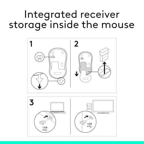 Logitech M185 Wireless Mouse, 2.4GHz with USB Mini Receiver, 12-Month Battery Life, 1000 DPI Optical Tracking, Ambidextrous PC/Mac/Laptop - Swift Grey