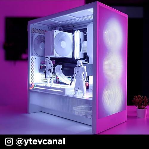 NZXT H5 Flow RGB 2024 - Compact ATX Mid-Tower PC Gaming Case - High Airflow - F360 RGB Core (CV) Included - 360mm Front & 240mm Top Radiator Support - Cable Management - Tempered Glass - Black