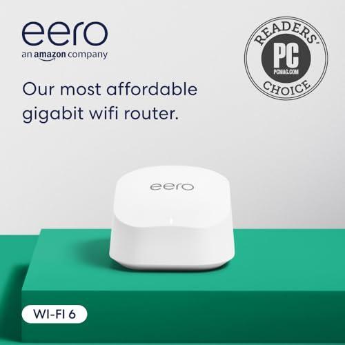Amazon eero 6+ mesh wifi router - Supports internet plans up to a Gigabit, Coverage up to 1,500 sq. ft., Connect 75+ devices, 1-pack