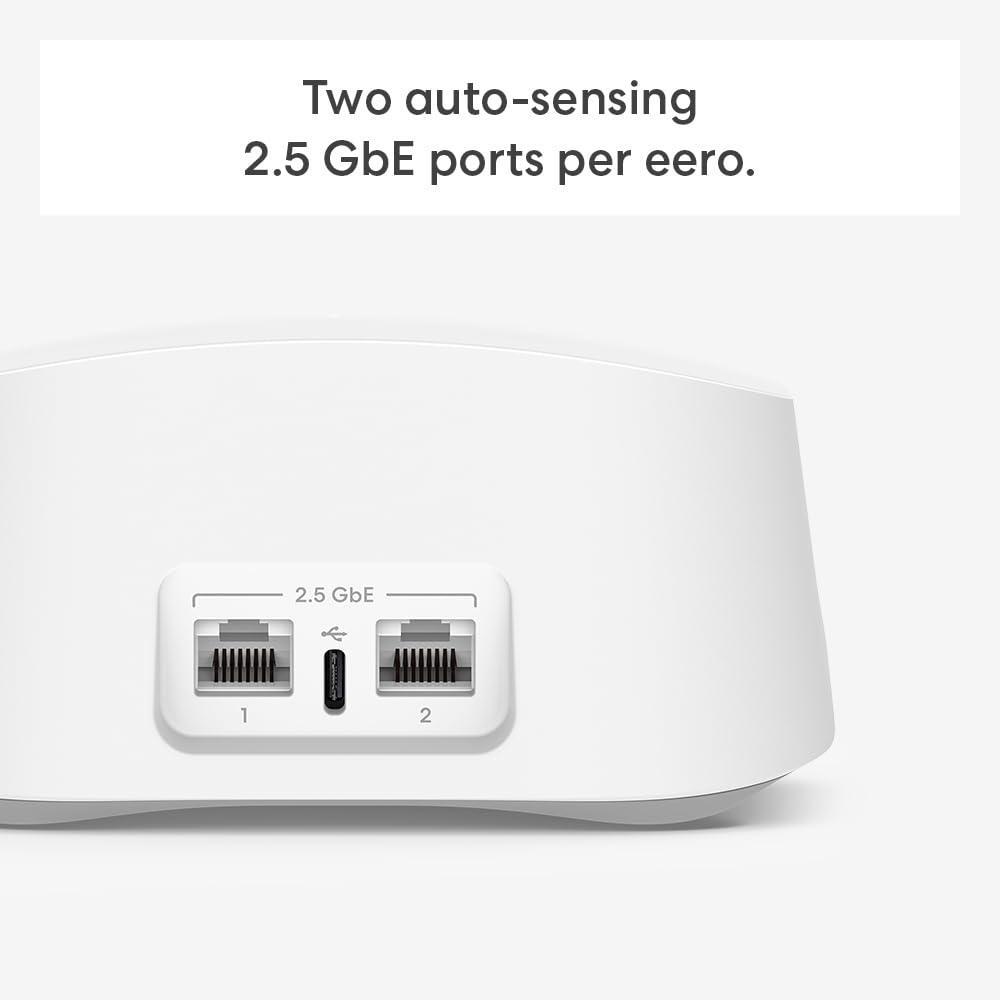 Amazon eero 7 dual-band mesh Wi-Fi 7 router (newest model) - Supports internet plans up to 2.5 Gbps, Coverage up to 6,000 sq. ft., 3-pack
