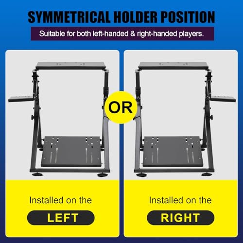 GTPLAYER Sim Racing Wheel Stand Simulator Cockpit Wheel Stand Racing Steering Shifter Mount fit for Logitech G25 G27 G29 G920 G923 Thrustmaster T330TS Gaming Stand Wheel Pedals NOT Included, Black