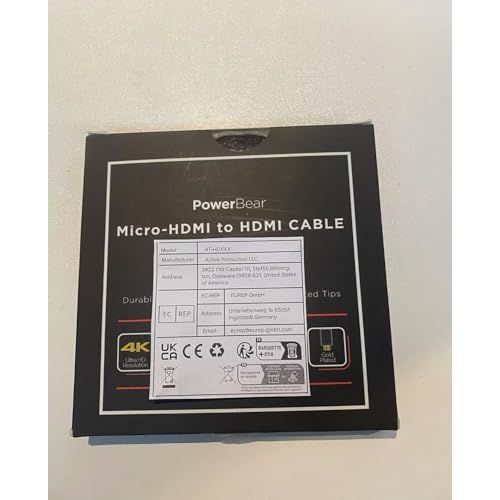 PowerBear 4K HDMI Cable 10 ft | High Speed Hdmi Cables, Braided Nylon & Gold Connectors, 4K @ 60Hz, Ultra HD, 2K, 1080P, ARC & CL3 Rated | for Laptop, Monitor, PS5, PS4, Xbox One, Fire TV, & More