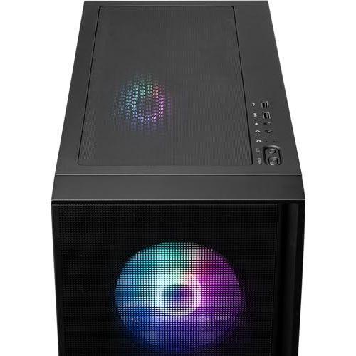 MSI MAG Forge 321R Airflow - Premium Mid-Tower Gaming PC Case - Tempered Glass Side Panel - ARGB 120mm Fans - Liquid Cooling Support up to 360mm Radiator - Vented Front Panel