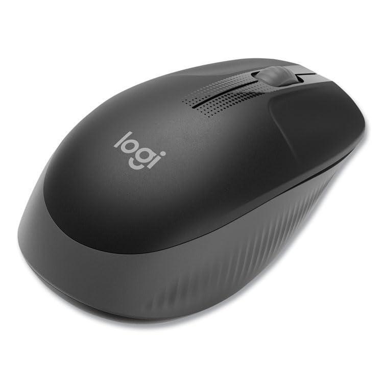 Logitech Wireless Mouse M190 - Full Size Ambidextrous Curve Design, 18-Month Battery with Power Saving Mode, Precise Cursor Control & Scrolling, Wide Scroll Wheel, Thumb Grips (Charcoal)