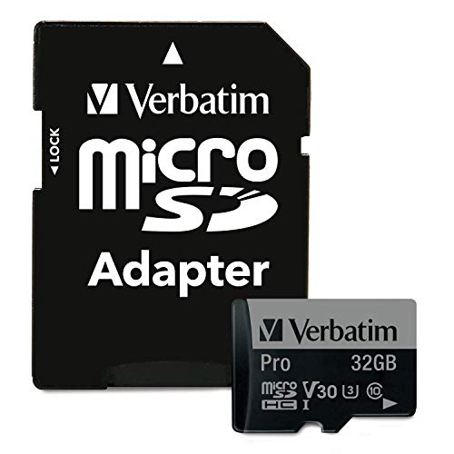 Verbatim 32GB Pro 600X microSDHC Memory Card with Adapter, UHS-I U3 Class 10