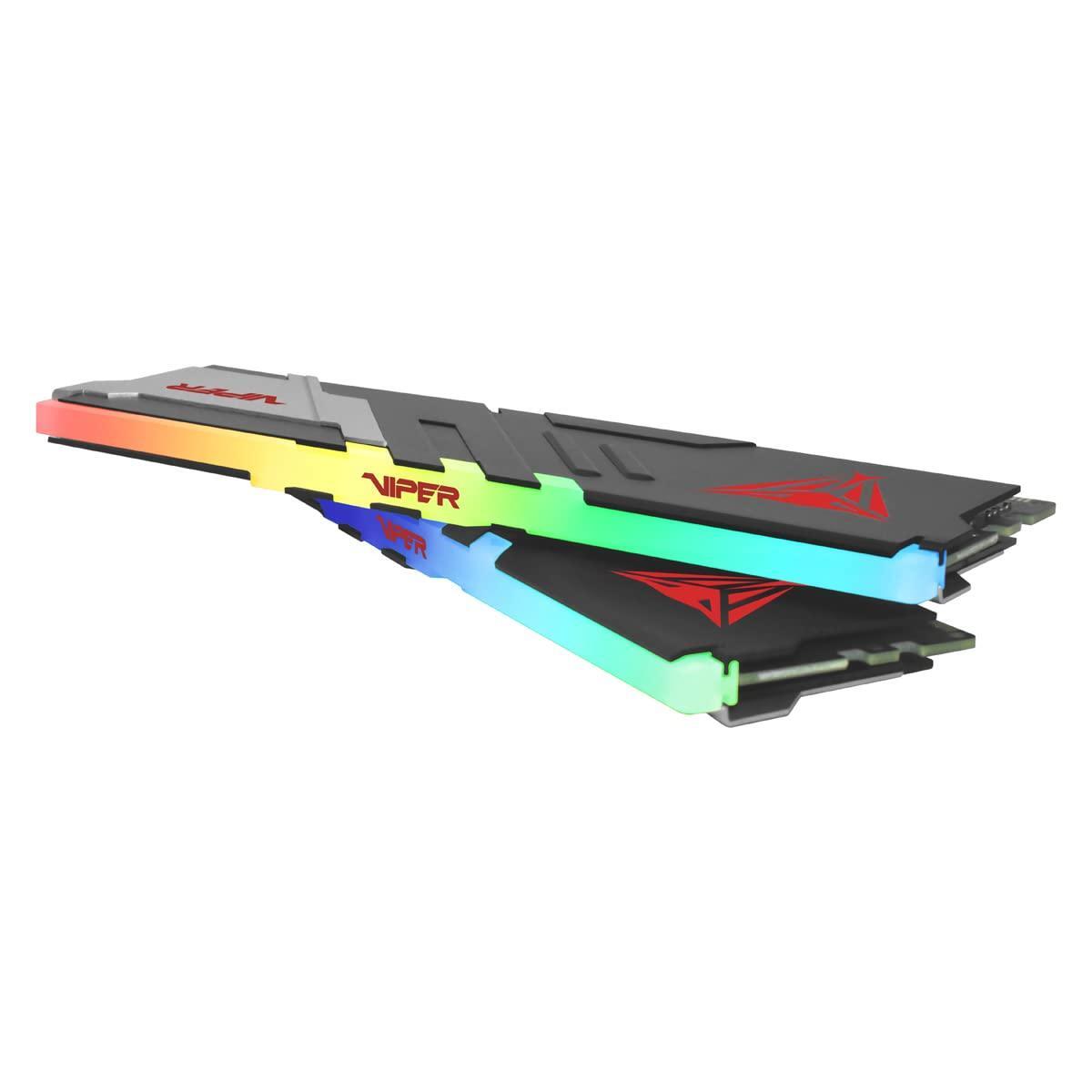 Patriot Memory Viper Venom RGB DDR5 RAM 32GB (2X16GB) 6000MHz CL30 1.35v UDIMM Desktop Gaming Memory Kit Compatible with Intel XMP/AMD Expo - PVVR532G600C30K