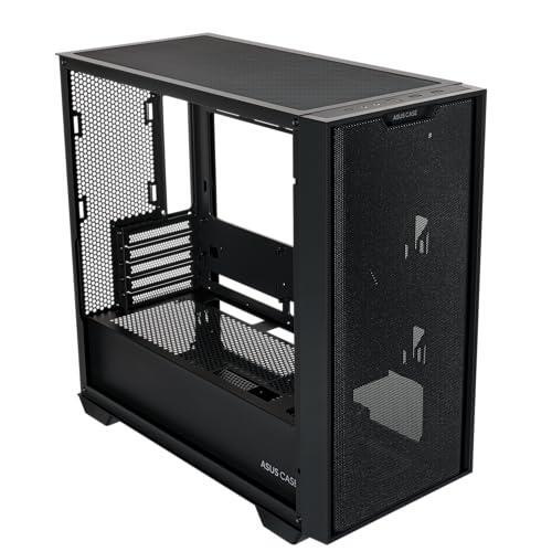 ASUS A21 Micro-ATX Case Black Edition Supports Graphics Cards up to 380mm, 360mm Coolers, & Standard ATX PSUs, Porous Front-Panel Mesh, Compatible with New BTF Hidden Connector Technology
