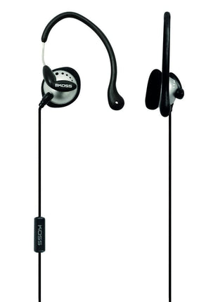 Koss KSC22I Ultra Lightweight Sport Ear-Clip Headphones, Black/Silver