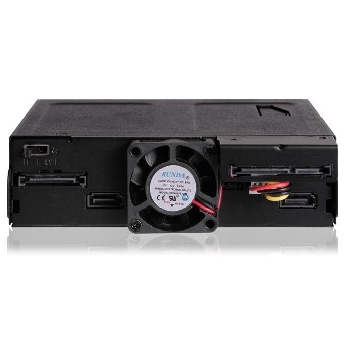 ICY DOCK 2 Bay 2.5 SAS/SATA SSD/HDD & (Ultra) Slim Optical Disk Drive CD DVD ROM Backplane Enclosure for 5.25" Bay | ToughArmor MB602SPO-B