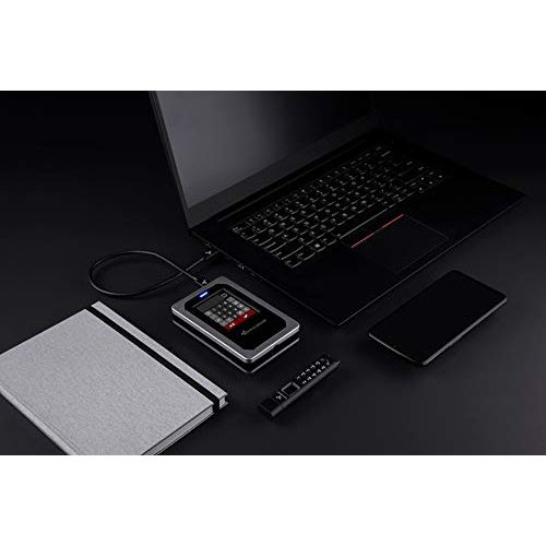 DataLocker DL4 FE 2TB Password Protected Encrypted SSD, Easy Screen Guided Setup, AES 256, IP64 Dust/Water Resistant, TAA Compliant Trusted FIPS 140-3 Level 3 Pending, OS Independent, USB-C/USB-A