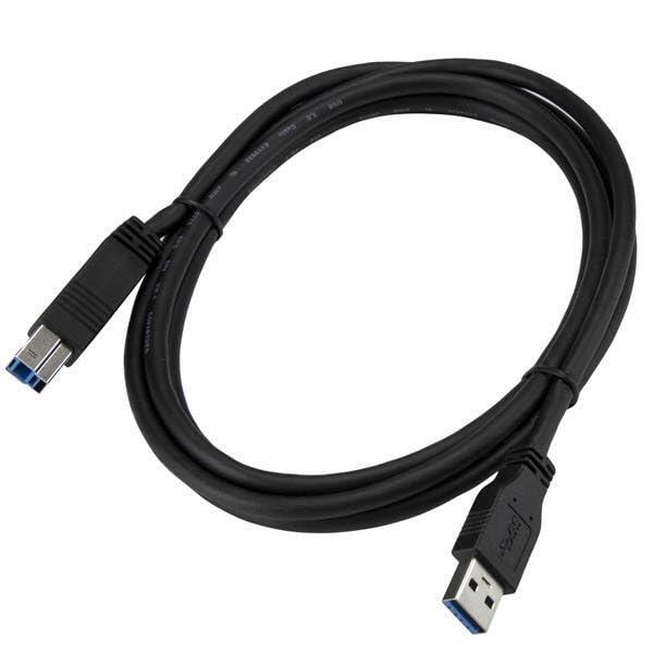 StarTech.com 2m 6 ft Certified SuperSpeed USB 3.0 A to B Cable Cord - USB 3 Cable - 1x USB 3.0 A (M), 1x USB 3.0 B (M) - 2 meter, Black (USB3CAB2M)