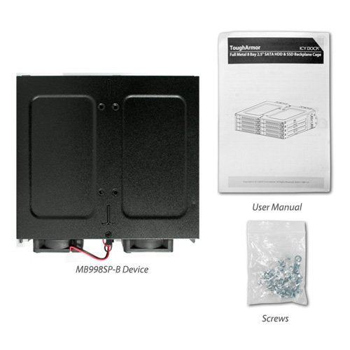 Icy Dock ToughArmor MB998SP-B 8 x 2.5" SATA 7 mm Gbps HDD/SSD Mobile Rack/Cage in 1 x 5.25" Bay [parallel import goods]