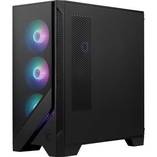 MSI MAG Forge 321R Airflow - Premium Mid-Tower Gaming PC Case - Tempered Glass Side Panel - ARGB 120mm Fans - Liquid Cooling Support up to 360mm Radiator - Vented Front Panel