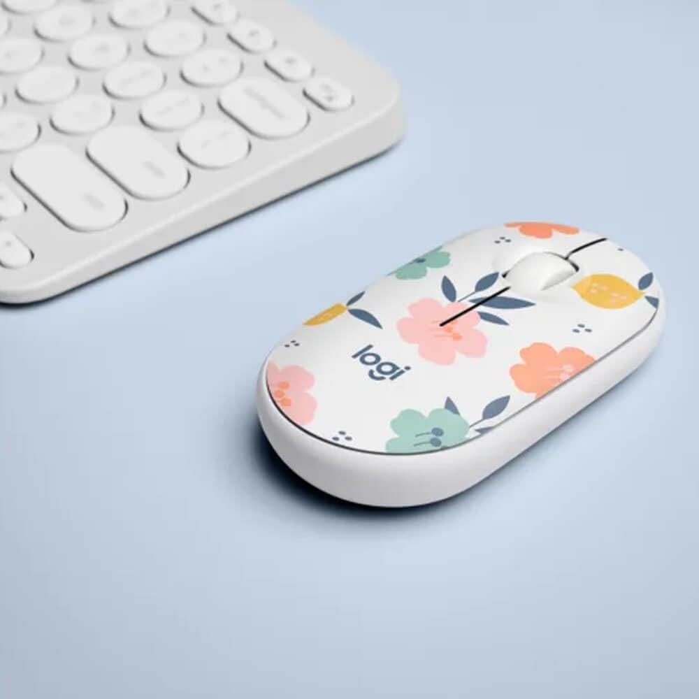 Logitech M340 Wireless Mouse with Limited Edition Prints, USB Receiver and Silent Clicks, Portable Wireless Mouse for Laptop, PC, Windows, Chrome, Surface, Floral Bouquet - Optical - 32.81
