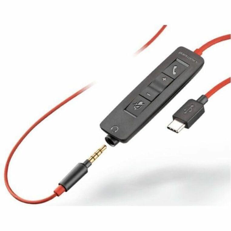 Poly Blackwire C3220 Headset - Stereo - USB Type C - Wired - 32 Ohm - 20 Hz - 20 kHz - Over-The-Head, Over-The-Ear - Binaural - Supra-aural - 5.20 ft Cable - Noise Cancelling Microphone - Black