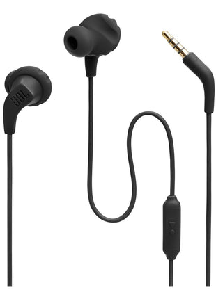 JBL Endurance Run 2 Wired - Waterproof Wired Sports in-Ear Headphones, Pure Bass Sound, Hands-Free Calls, Never Hurt. Never Fall Out. (Black)