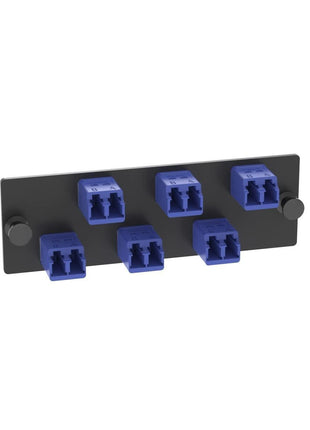 Panduit FAP6WBUDLCZ Single-Mode 6-Port Fiber Adapter Panel with Zirconia Ceramic Split Sleeve, Blue
