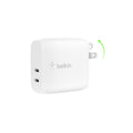 Belkin Dual Port USB C Charger Block 40W, USB-C Charger Fast Charging for iPhone 16, 15, 14, 13, Pro, Pro Max, Plus, Samsung Galaxy S25, Pixel , iPad, AirPods, Nintendo Switch 2 & More - White