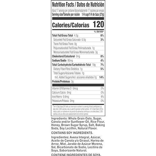 Nature Valley Crunchy Granola, Oats and Honey Granola, Resealable Snack Pouch, 16 oz