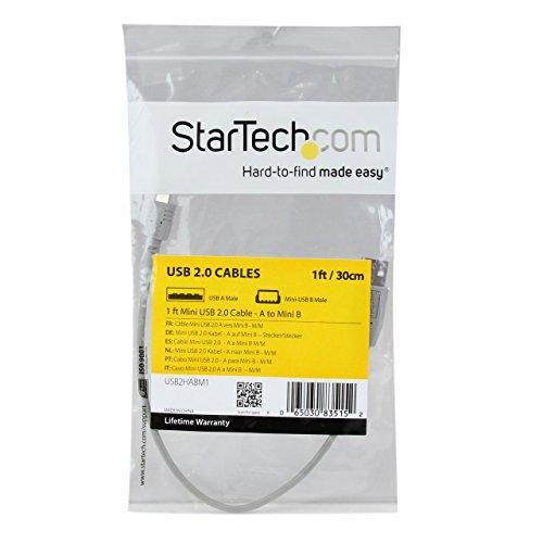 StarTech 1-Feet Mini USB 2.0 Cable - A to Mini B (USB2HABM1)