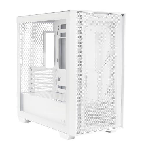 ASUS A21 Micro-ATX Case White Edition Supports Graphics Cards up to 380mm, 360mm Coolers, & Standard ATX PSUs, Porous Front-Panel Mesh, Compatible with New BTF Hidden Connector Technology