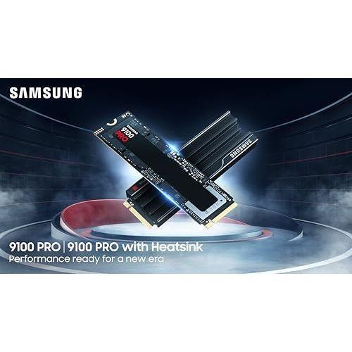 Samsung SSD 9100 PRO with Heatsink 4TB, PCIe 5.0x4 M.2 2280, Seq. Read Speeds Up to 14,800/13,400 MB/s, Best for AI Computing, Gaming, and Heavy Duty Workstations (MZ-VAP4T0CW)
