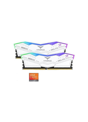 TEAMGROUP T-Force Delta RGB DDR5 Ram 32GB (2x16GB) 6000MHz PC5-48000 CL28 Intel XMP 3.0 AMD Expo Compatible Desktop Memory White FF4D532G6000HC28ADC01