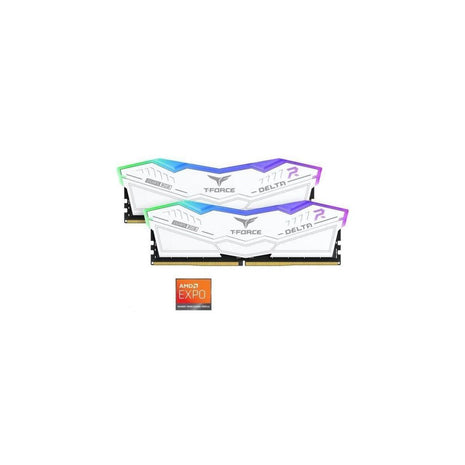 TEAMGROUP T-Force Delta RGB DDR5 Ram 32GB (2x16GB) 6000MHz PC5-48000 CL28 Intel XMP 3.0 AMD Expo Compatible Desktop Memory White FF4D532G6000HC28ADC01