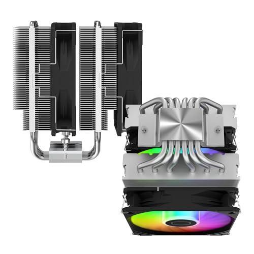 Cooler Master Hyper 620S Dual Tower CPU Air Cooler, ARGB Sync, 120mm PWM Fan, 6 Copper Direct Contact Heat Pipes, 154.9mm Tall Silver