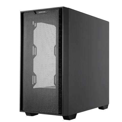 ASUS A21 Micro-ATX Case Black Edition Supports Graphics Cards up to 380mm, 360mm Coolers, & Standard ATX PSUs, Porous Front-Panel Mesh, Compatible with New BTF Hidden Connector Technology