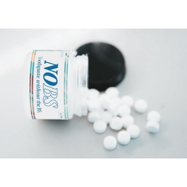 NOBS (No Bad Stuff) Toothpaste Tablets - Nano Hydroxyapatite, Fluoride & Plastic Free, Eco & Travel Friendly - Remineralize with NHA (1 Month)