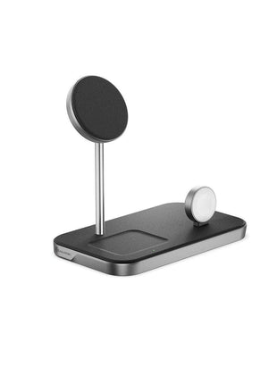ALOGIC MagSpeed 3-in-1 Wireless Charging Station, MagSafe Compatible Charger for iPhone 15/14/13/12 Series, Apple Watch & AirPods Charging Case, LED Indicator