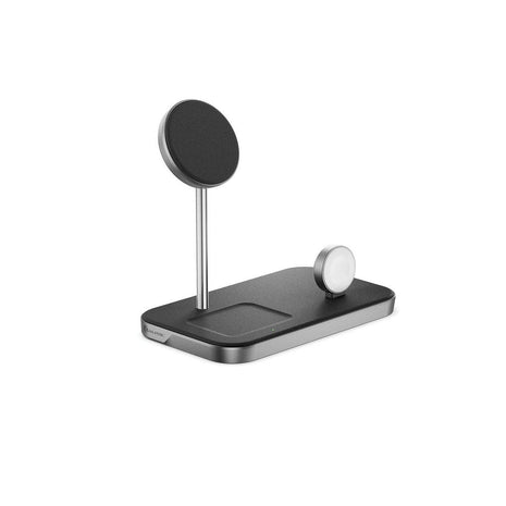 ALOGIC MagSpeed 3-in-1 Wireless Charging Station, MagSafe Compatible Charger for iPhone 15/14/13/12 Series, Apple Watch & AirPods Charging Case, LED Indicator