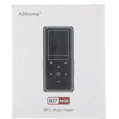 64GB MP3 Player with Bluetooth 5.2, AiMoonsa Music Player with Built-in HD Speaker, FM Radio, Voice Recorder, HiFi Sound, E-Book, Earphones Included