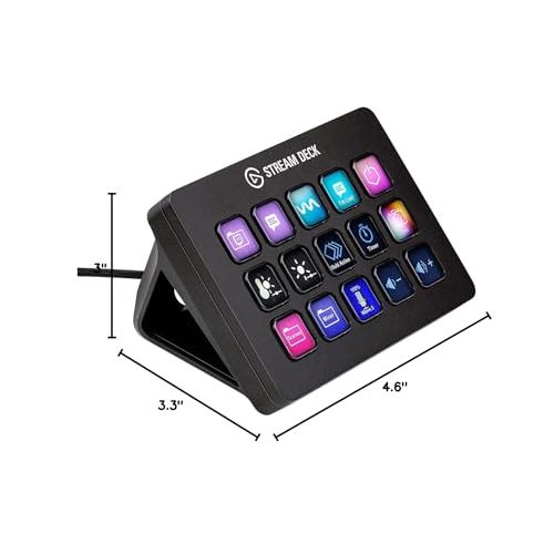 Elgato Stream Deck MK.2 – Studio Controller, 15 macro keys, trigger actions in apps and software like OBS, Twitch, YouTube and more, works with Mac and PC
