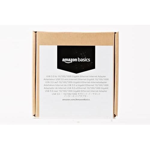 Amazon Basics USB 3.0 to 10/100/1000 Gigabit Ethernet Internet Adapter, Black