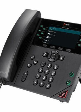 Poly VVX 450 12-Line IP Phone and PoE-Enabled - Corded - Corded - Wall Mountable, Desktop - Black - VoIP - 4.3 inch - 2 x Network (RJ-45) - PoE Ports