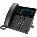 Poly VVX 450 12-Line IP Phone and PoE-Enabled - Corded - Corded - Wall Mountable, Desktop - Black - VoIP - 4.3