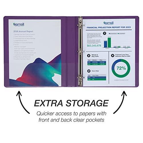 Samsill Durable 1 inch 3 Ring Binder, Made in USA, D Ring Binder, FSC 100% Recycled Chipboard, Fashion Assortment, 4 Pack