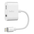 Belkin 3.5mm Audio + Charge Rockstar (iPhone Aux Adapter, iPhone Charging Adapter for iPhone 11, 11 Pro, 11 Pro MAX, XS, XS MAX, XR, 8, 8 Plus and More), F8J212btWHT