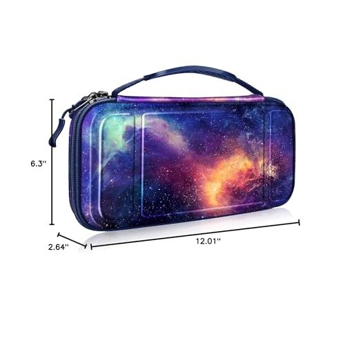 Fintie Carrying Case for Nintendo Switch 2 (2025), Shockproof Hard Shell Switch 2 Case, Protective Cover Portable Travel Bag with Game Card Slots & Inner Pocket for Accessories, Galaxy