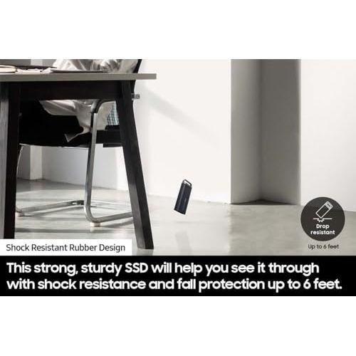 Samsung T5 EVO Portable SSD 2TB, USB 3.2 Gen 1 External Solid State Drive, Seq. Read Speeds Up to 460MB/s for Gaming and Content Creation, MU-PH2T0S/AM, Black