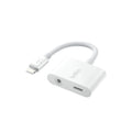 Belkin RockStar Lightning to 3.5mm Audio Cable + Audio Charger Splitter, 2-in-1 Aux iPhone Headphone and Charger Adapter - Compatible with iPhone 14, 13, 12, 11, X, and More - White