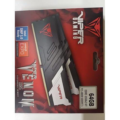 Patriot Memory Viper Venom DDR5 RAM 64GB (2X32GB) 6000MHz CL36 1.35v UDIMM Desktop Gaming Memory Kit Compatible with Intel XMP/AMD Expo - PVV564G600C36K