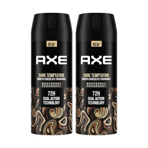 Axe Dark Temptation Men's Deodorant, Deodorant Spray For Men 150ml, Pack of 2