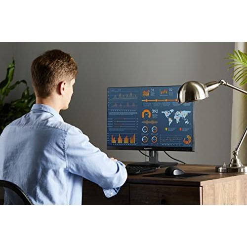 Amazon Basics IPS Monitor 75 Hz Powered with AOC Technology FHD 1080P HDMI, Display Port and VGA Input VESA Compatible Built-in Speakers for Office and Home, 27 in, Black