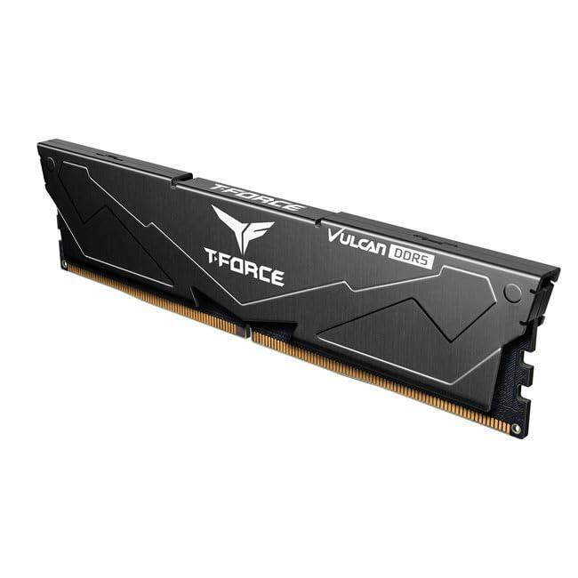 TEAMGROUP T-Force Vulcan DDR5 64GB (2x32GB) 6000MHz (PC5-48000) CL38 Intel XMP 3.0 & AMD Expo Compatible Desktop Memory Module Ram Black FLBD564G6000HC38GDC01