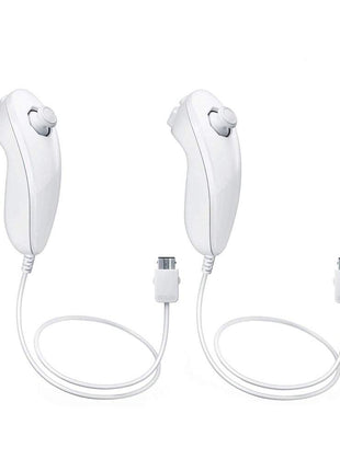 Wii Nunchuck Controller White [2 Pack] (Renewed)
